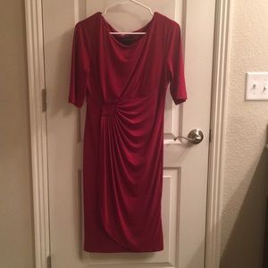 Red dress. Office dress